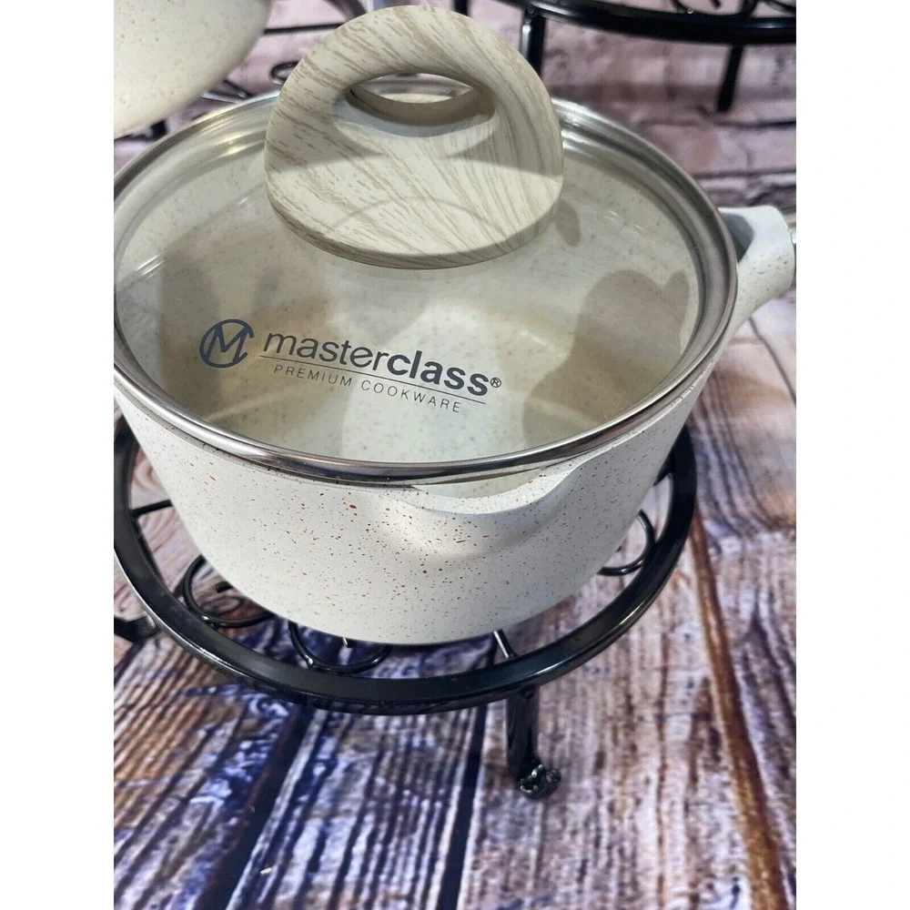 Master Class‎ Cookware White w/ Reddish Spec 6 Pc. set Heavy duty cast aluminum
